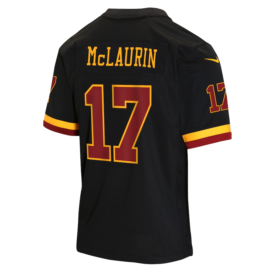 Terry McLaurin Washington Commanders Nike Youth Hail Raiser Alternate Game Jersey - Black thumbnail 4