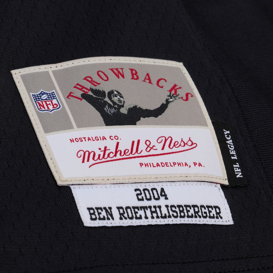 Ben Roethlisberger Pittsburgh Steelers Mitchell & Ness 2004 Legacy Throwback Replica Jersey - Black thumbnail 7