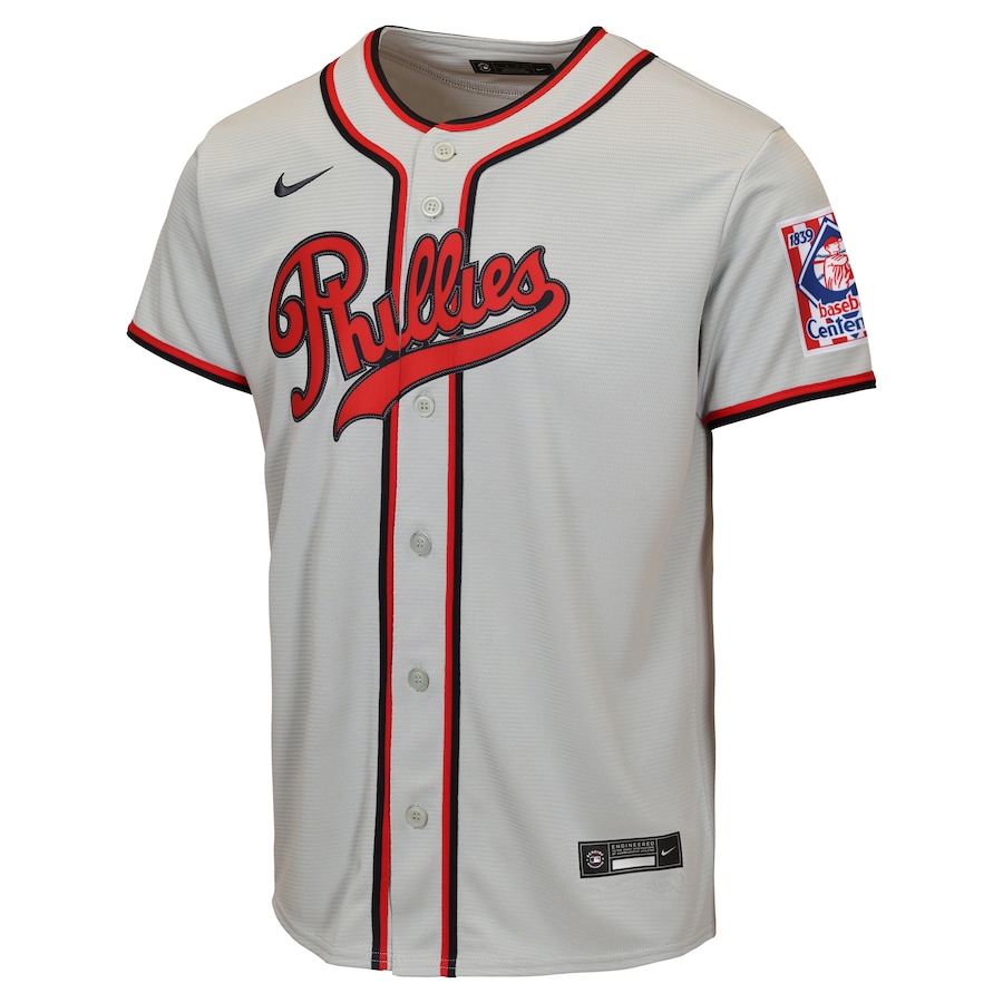 Trea Turner Philadelphia Phillies Nike Youth 2026 Field of Dreams Replica Jersey - Gray thumbnail 3
