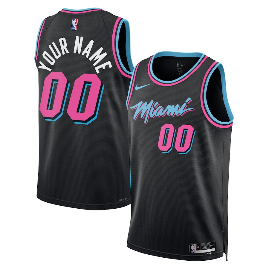 Miami Heat Nike Unisex 2025/26 City Edition Swingman Custom Jersey - Black thumbnail 2