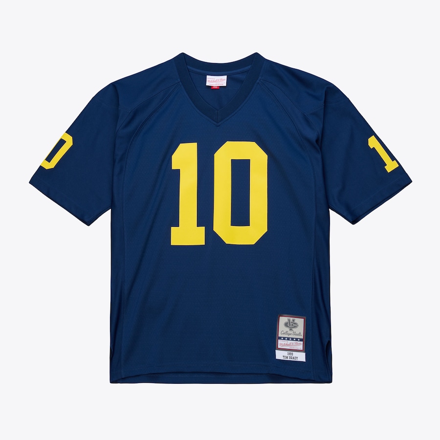 Tom Brady Michigan Wolverines Mitchell & Ness 1999 College Vault Jersey - Navy thumbnail 2