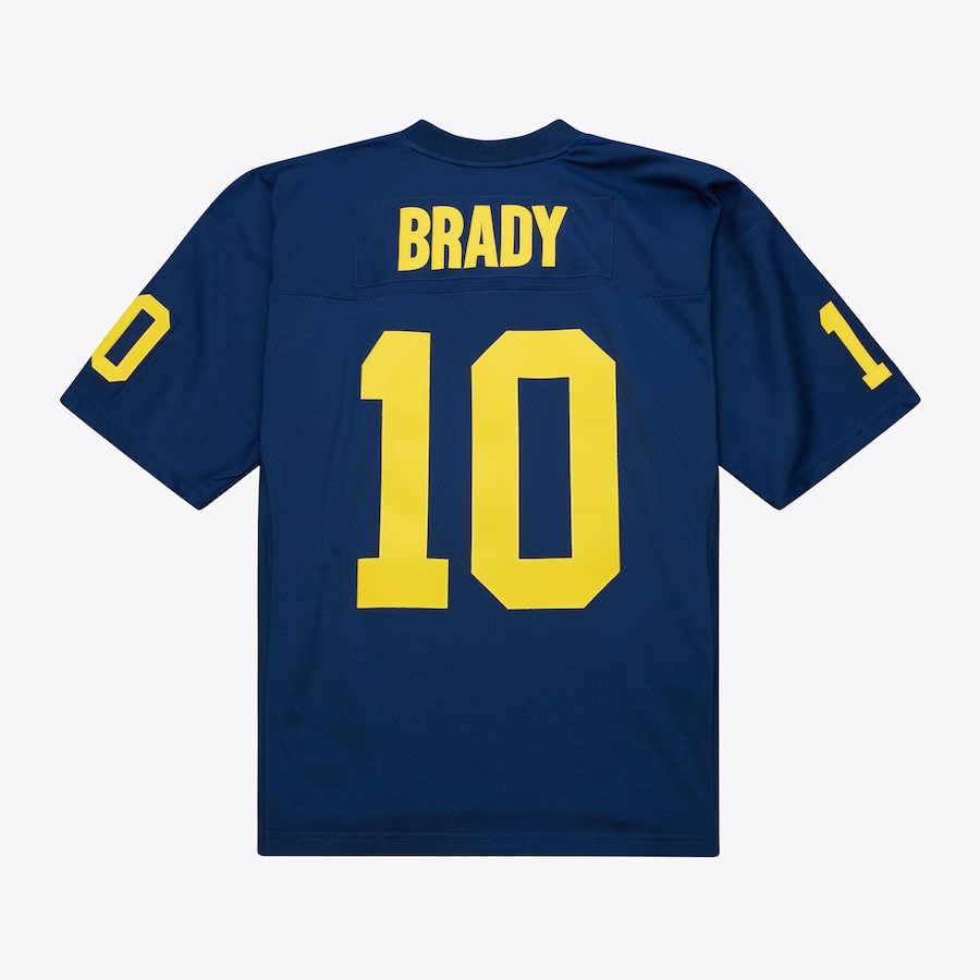 Tom Brady Michigan Wolverines Mitchell & Ness 1999 College Vault Jersey - Navy thumbnail 3
