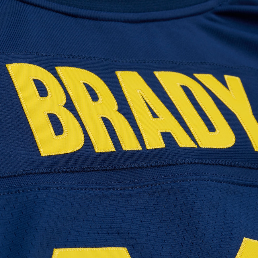 Tom Brady Michigan Wolverines Mitchell & Ness 1999 College Vault Jersey - Navy thumbnail 6