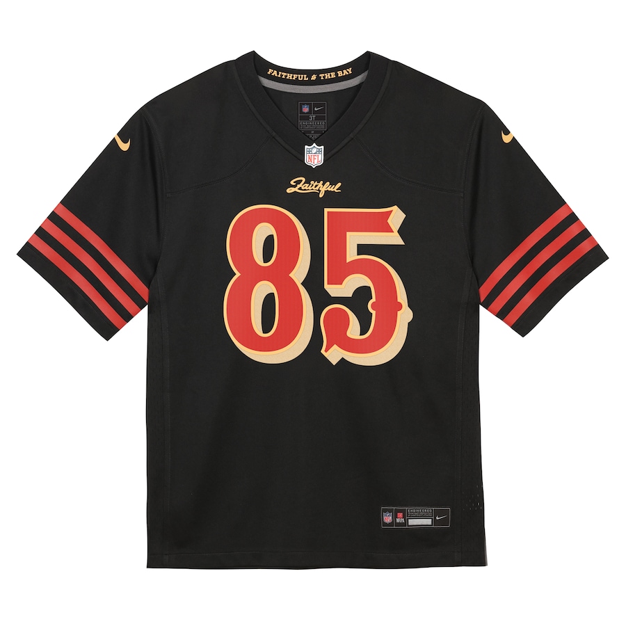 George Kittle San Francisco 49ers Nike Toddler 2025 Rivalries Collection Game Jersey - Black thumbnail 3