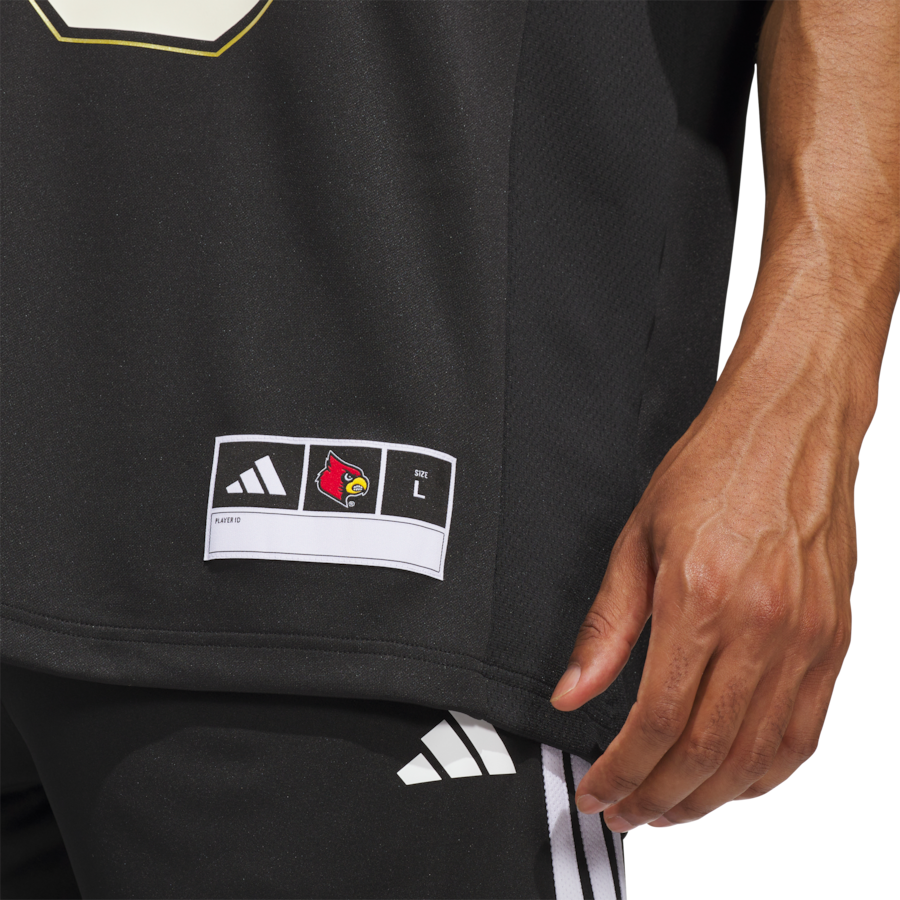 #26 Louisville Cardinals adidas For the Ville Premier Strategy Jersey - Black thumbnail 8