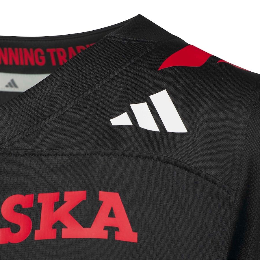 #1 Nebraska Huskers adidas Youth Our Red Burns Brighter Strategy Football Jersey - Black thumbnail 5