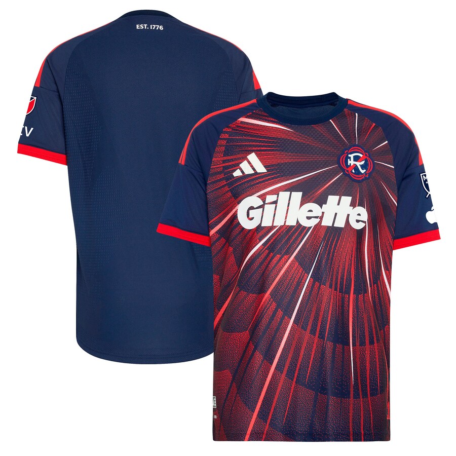 New England Revolution adidas  2026 Independence Day On-Field Authentic Patch Jersey - Blue thumbnail 1