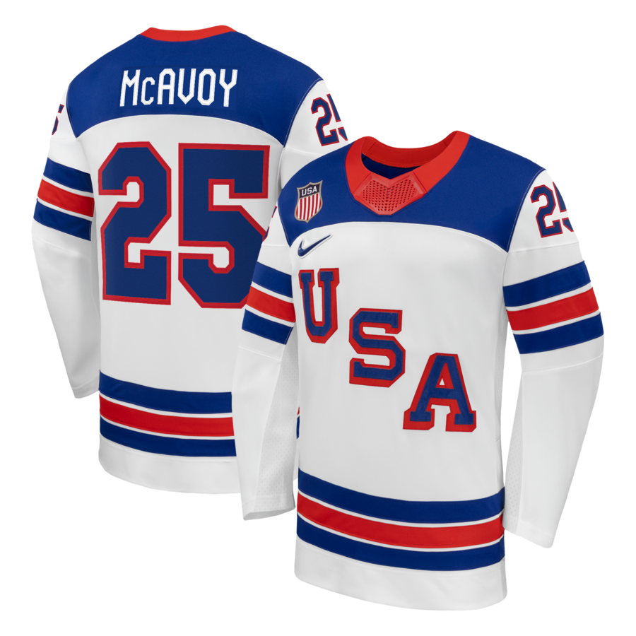 Charlie McAvoy Nike US Hockey 2026 Away Replica Jersey - White thumbnail 1