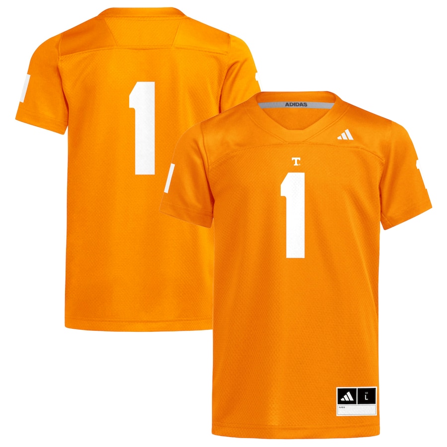 #1 Tennessee Volunteers adidas Youth Replica Football Jersey - Tennessee Orange thumbnail 2