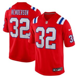 TreVeyon Henderson New England Patriots Nike Alternate Game Player Jersey - Red