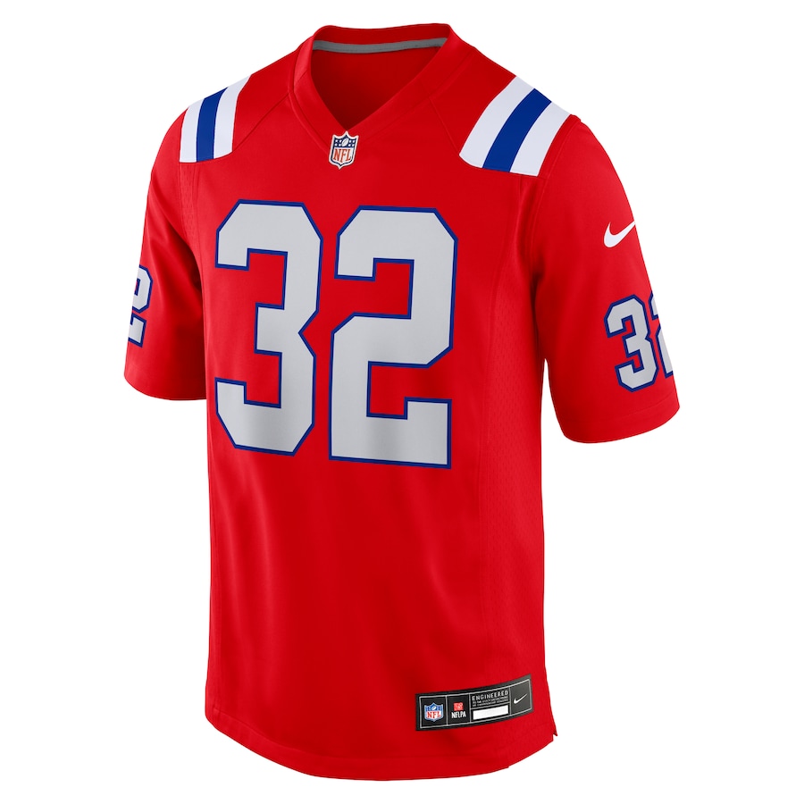 TreVeyon Henderson New England Patriots Nike Alternate Game Player Jersey - Red thumbnail 3