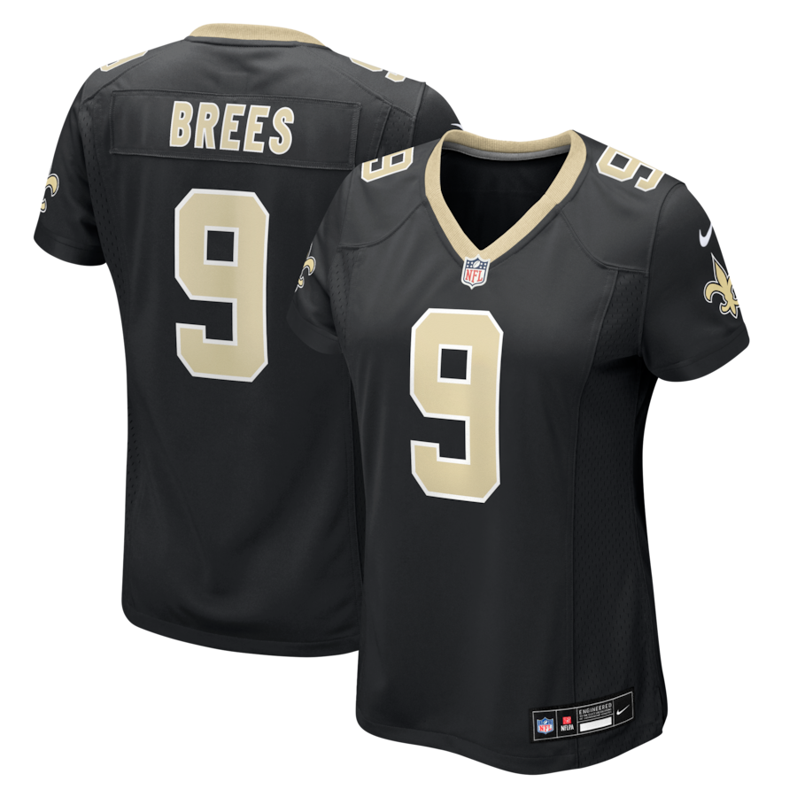 Drew Brees New Orleans Saints Nike Women's Team Game Jersey -  Black thumbnail 2
