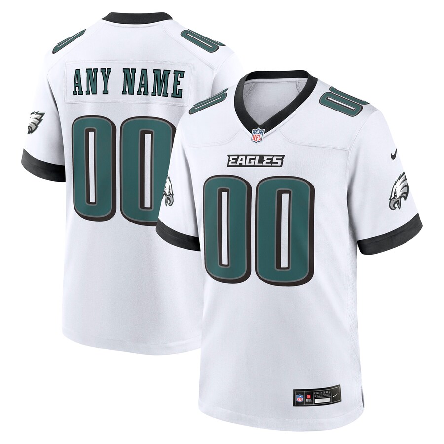Philadelphia Eagles Nike White Custom Game Jersey - White thumbnail 1
