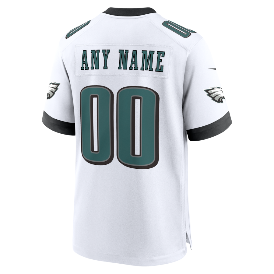 Philadelphia Eagles Nike White Custom Game Jersey - White thumbnail 4