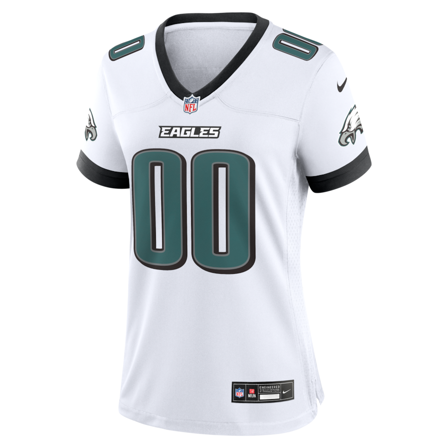 Philadelphia Eagles Nike Women's Team Custom Game Jersey - White thumbnail 3