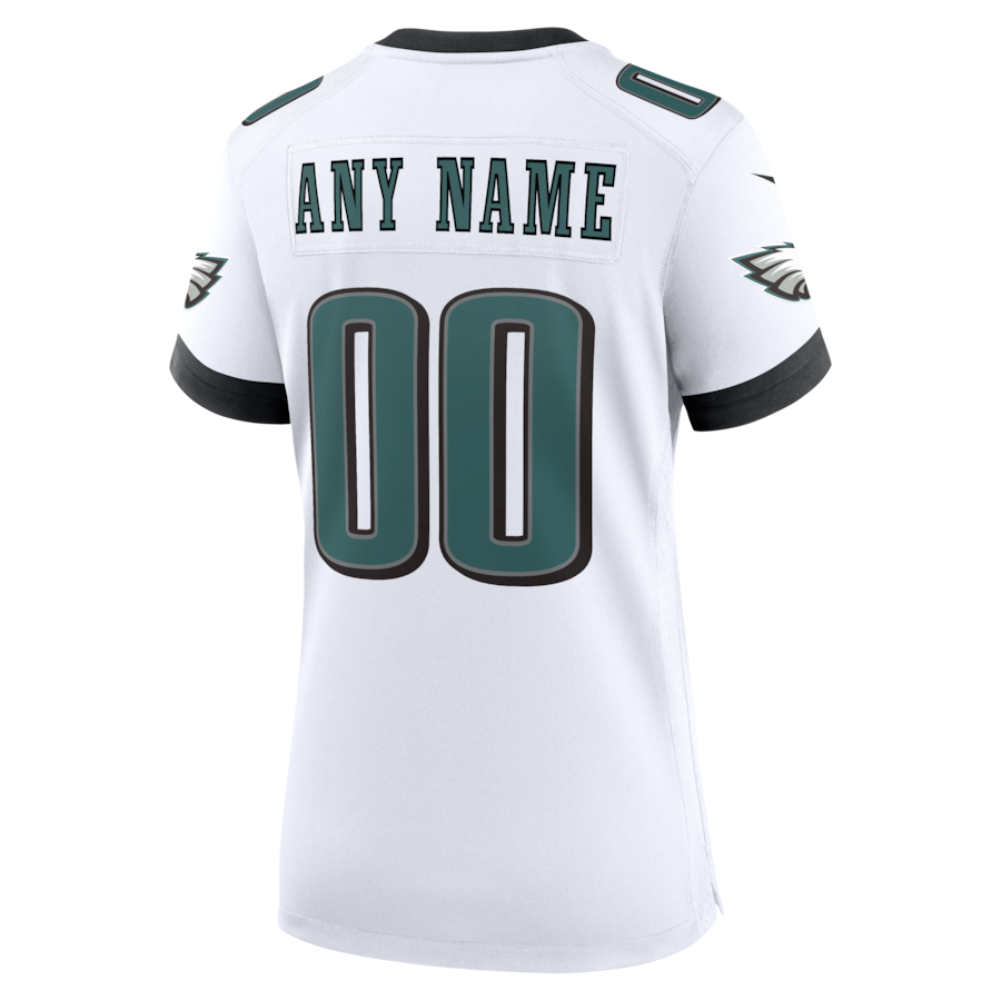 Philadelphia Eagles Nike Women's Team Custom Game Jersey - White thumbnail 4