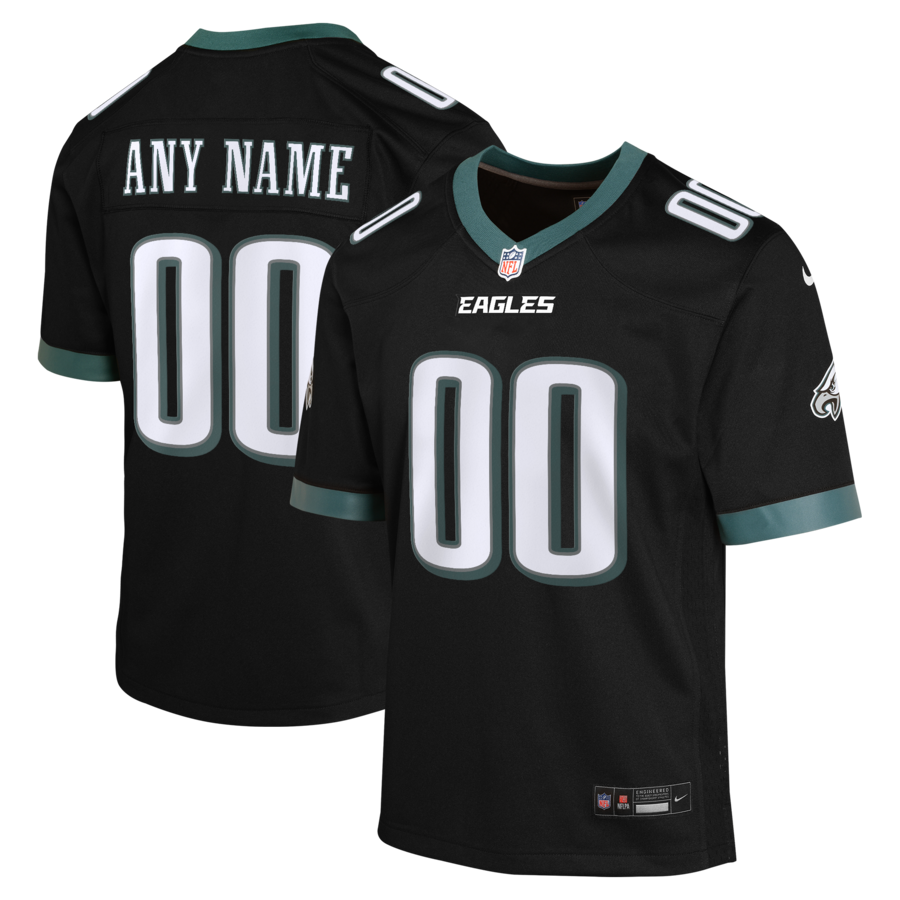 Philadelphia Eagles Nike Youth Alternate Custom Game Jersey - Black thumbnail 2