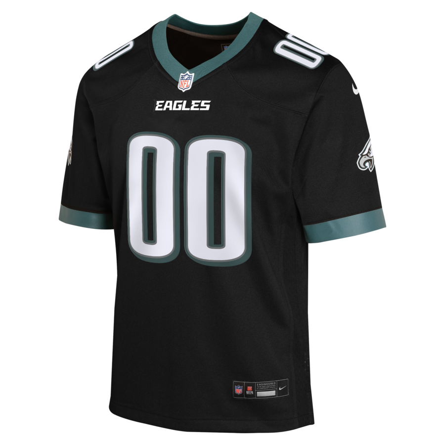 Philadelphia Eagles Nike Youth Alternate Custom Game Jersey - Black thumbnail 3