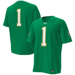 #1 Notre Dame Fighting Irish Under Armour Irish Wear Green Football Twill Replica Jersey - Kelly Green