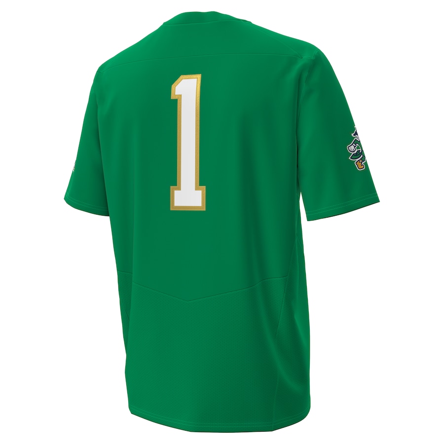 #1 Notre Dame Fighting Irish Under Armour Irish Wear Green Football Twill Replica Jersey - Kelly Green thumbnail 4