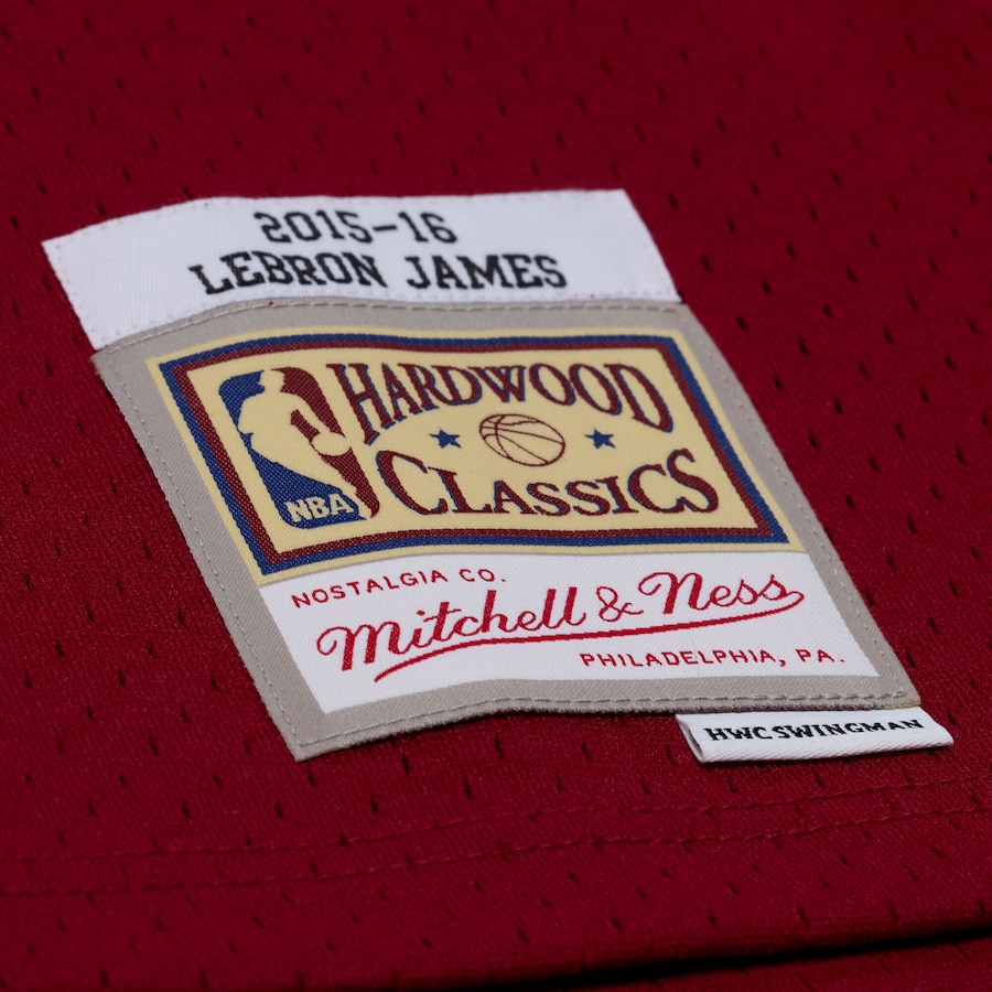 LeBron James Cleveland Cavaliers Mitchell & Ness 2015-16 Swingman Jersey - Wine thumbnail 6