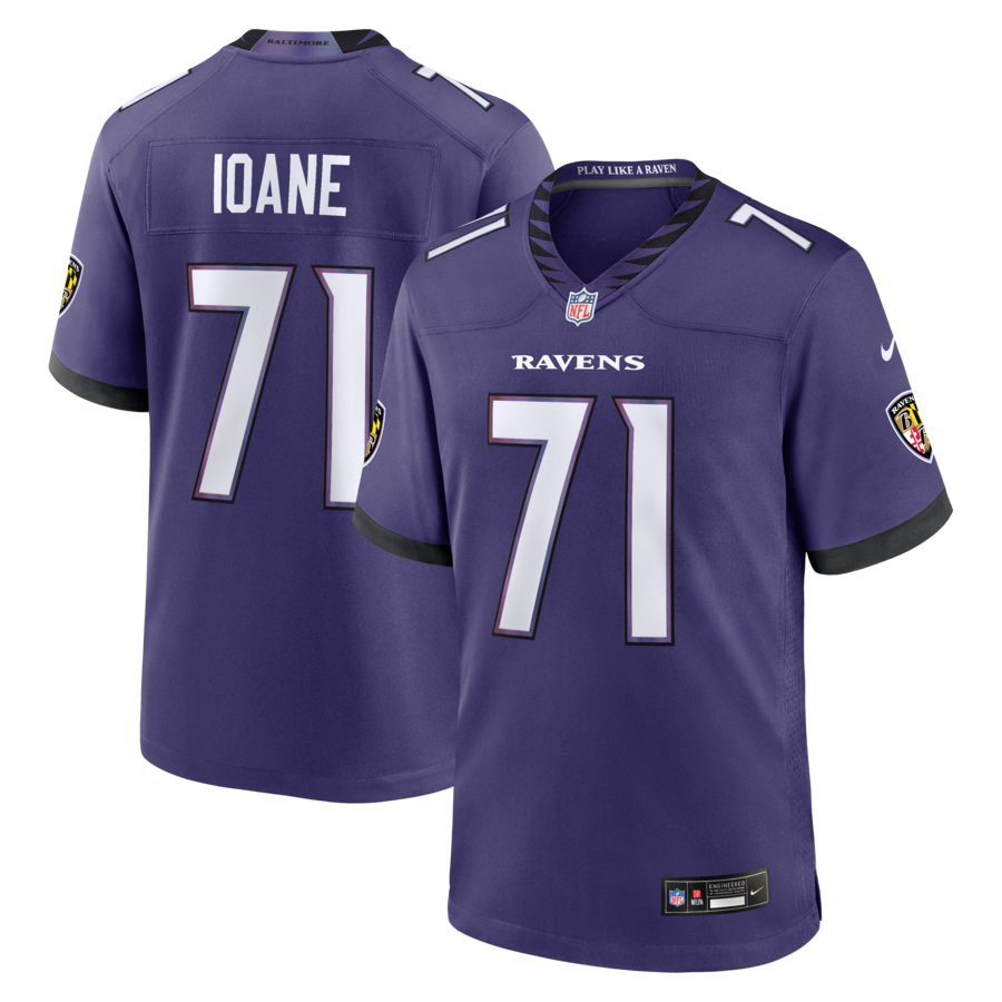 Olaivavega Ioane Baltimore Ravens Nike 2026 NFL Draft First Round Pick No. 14 Team Game Jersey - Purple thumbnail 1
