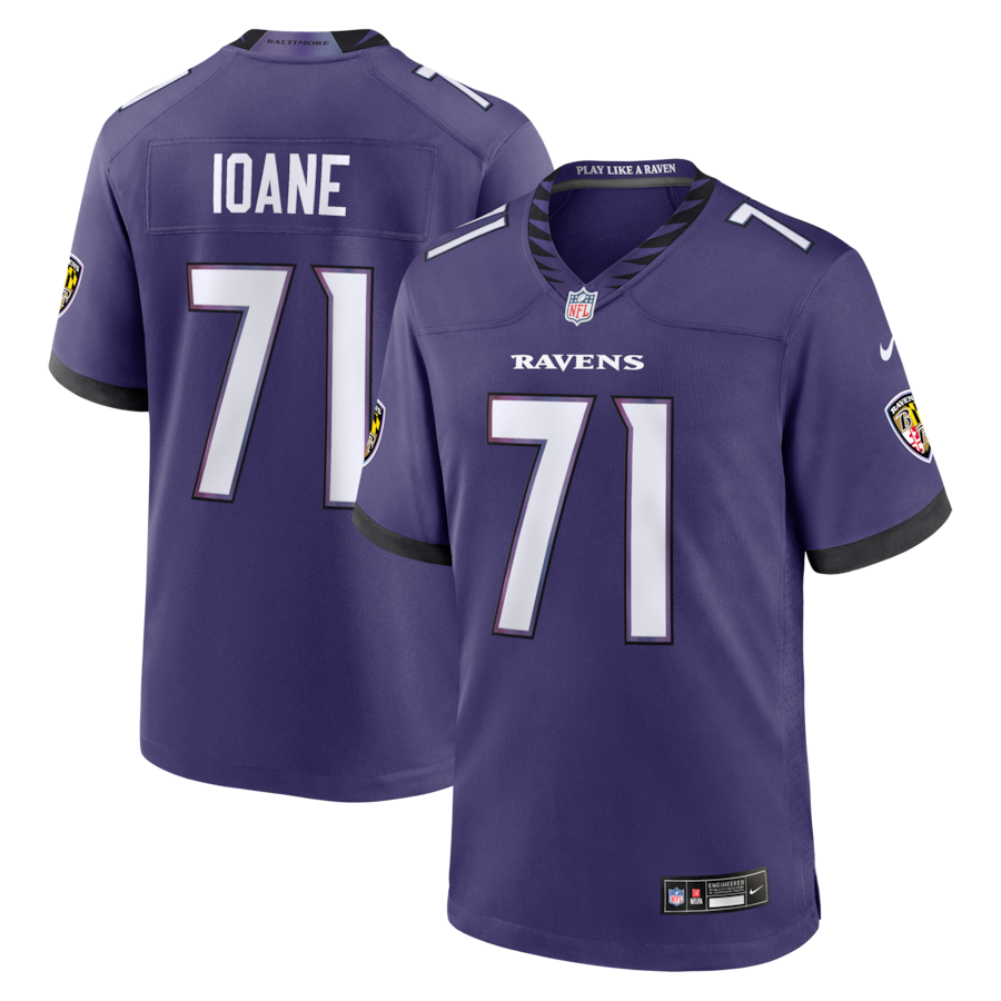 Olaivavega Ioane Baltimore Ravens Nike 2026 NFL Draft First Round Pick No. 14 Team Game Jersey - Purple thumbnail 2