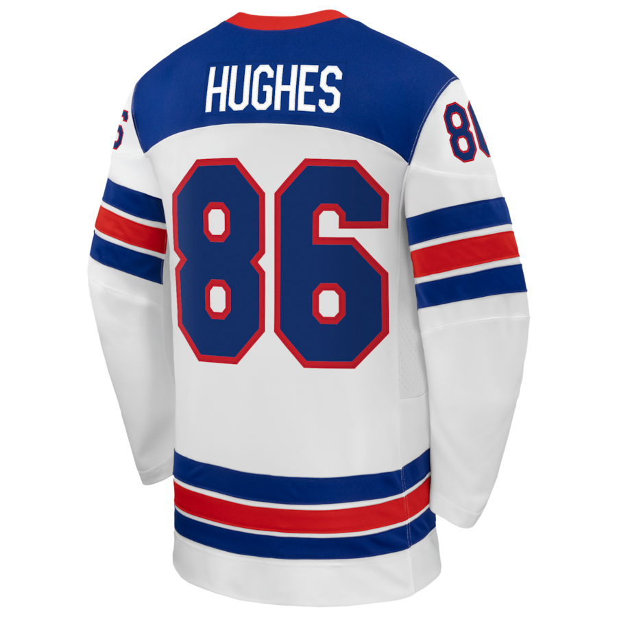 Jack Hughes Nike US Hockey 2026 Away Replica Jersey - White thumbnail 4
