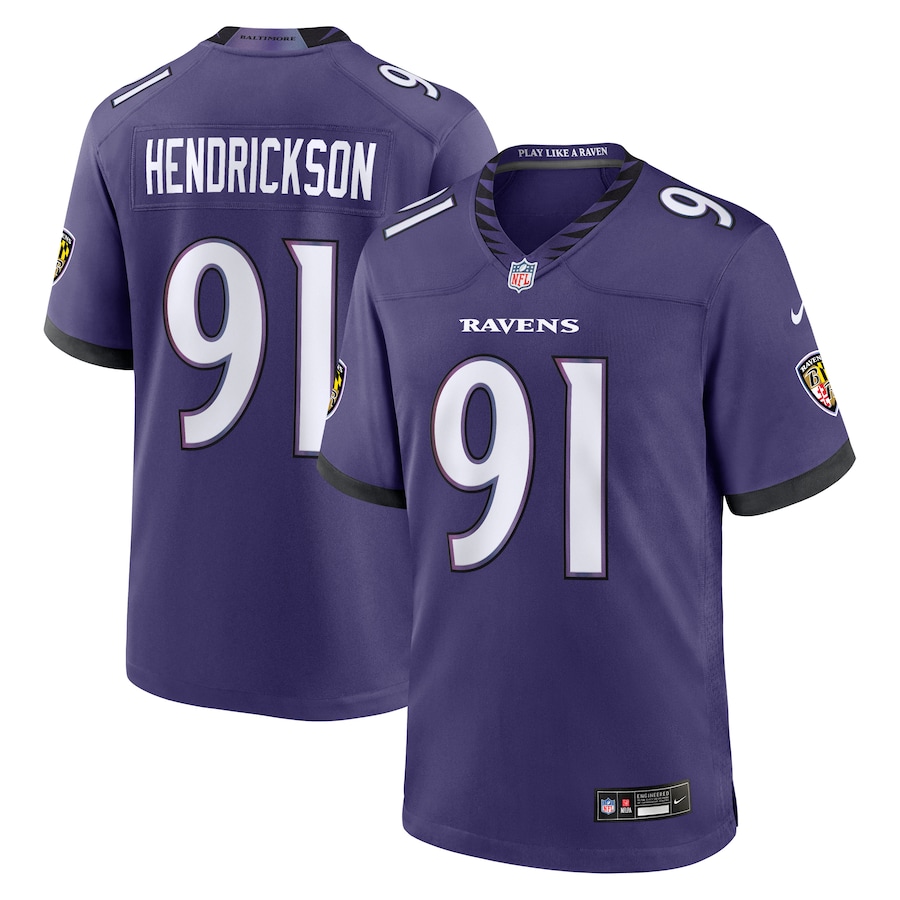 Trey Hendrickson Baltimore Ravens Nike Team Game Jersey - Purple thumbnail 2