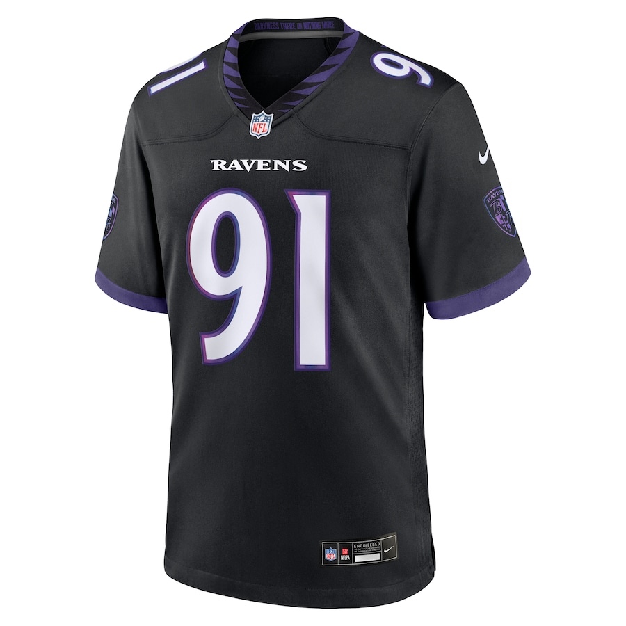 Trey Hendrickson Baltimore Ravens Nike Alternate Game Jersey - Black thumbnail 3