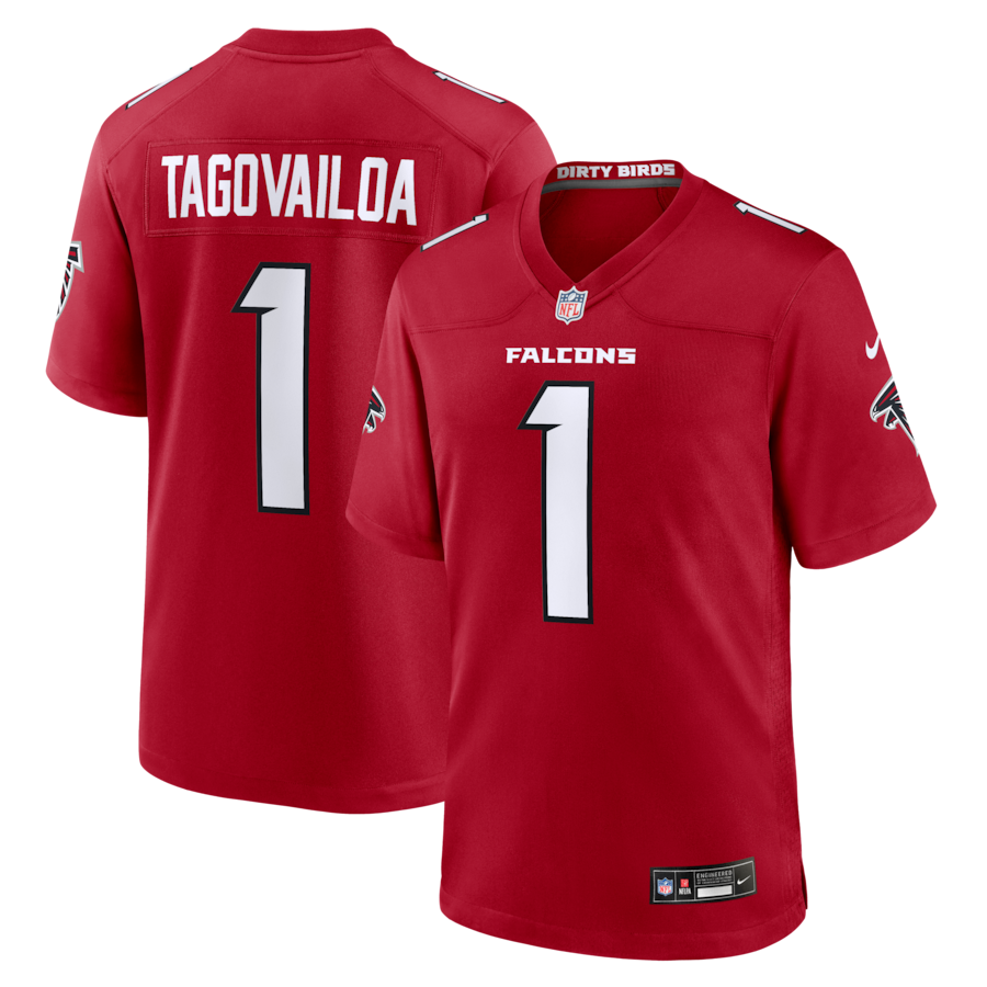 Tua Tagovailoa Atlanta Falcons Nike Game Jersey - Red thumbnail 2