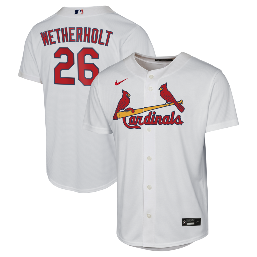 JJ Wetherholt St. Louis Cardinals Nike Youth Home Replica Jersey - White thumbnail 1