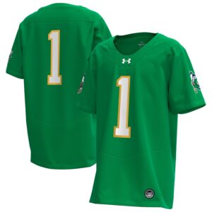 #1 Notre Dame Fighting Irish Under Armour Youth Alternate Irish Wear Green Replica Football Jersey - Kelly Green