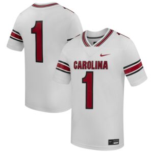 #1 South Carolina Gamecocks Nike Road Replica Football Jersey - White