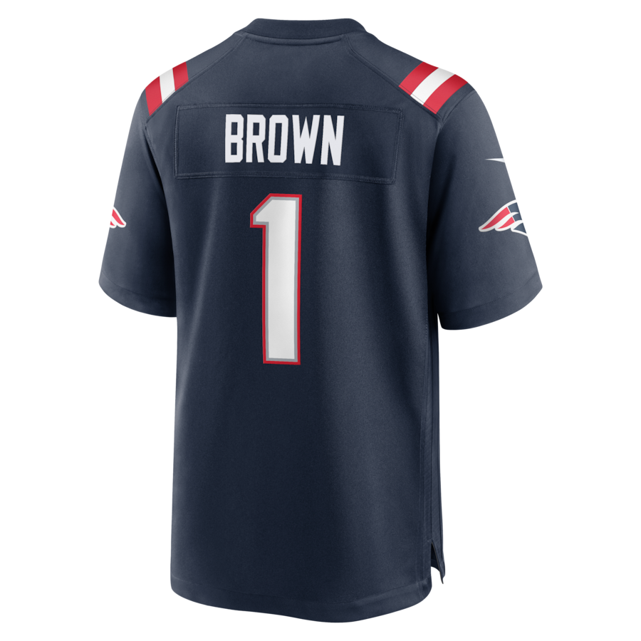 A.J. Brown New England Patriots Nike Youth Team Game Jersey - Navy thumbnail 4