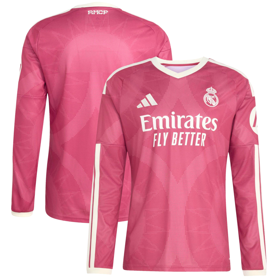 Real Madrid adidas 2026/27 Third Replica Long Sleeve Jersey - Pink thumbnail 2