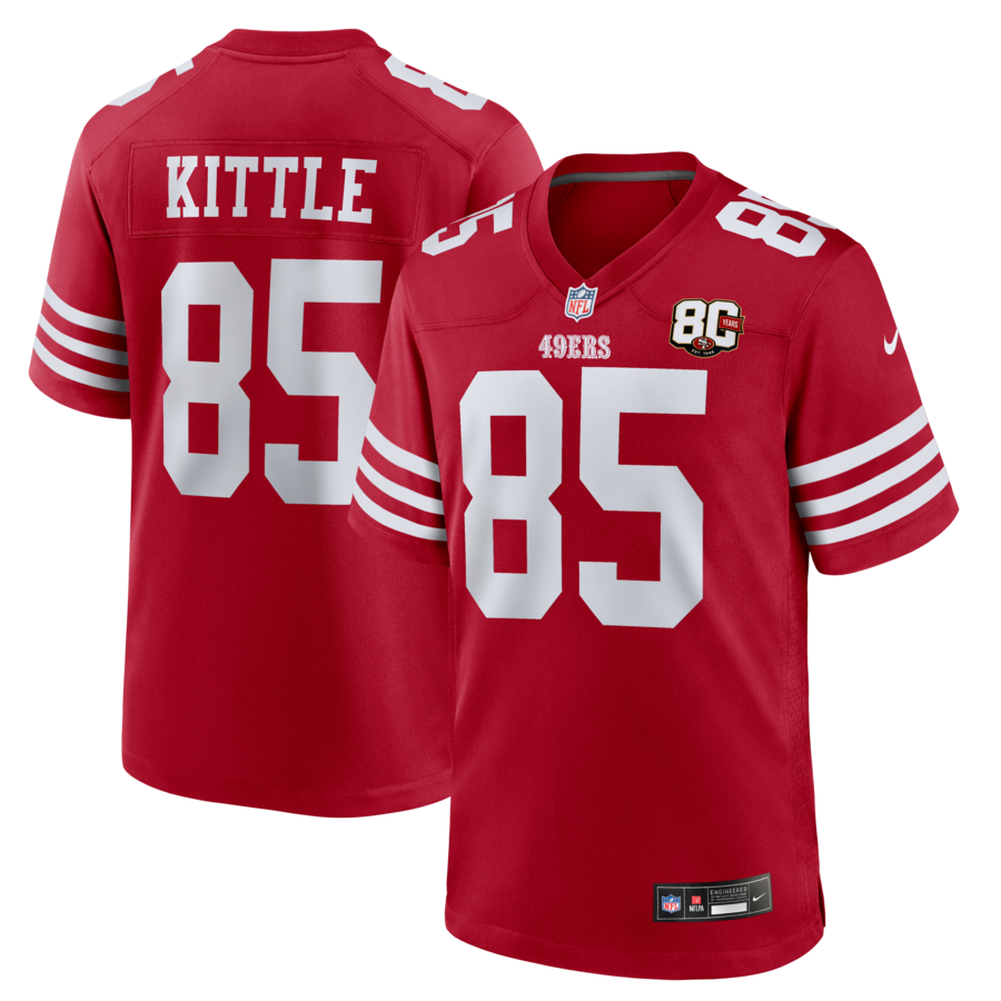 George Kittle San Francisco 49ers Nike 80th Anniversary Game Jersey - Scarlet
