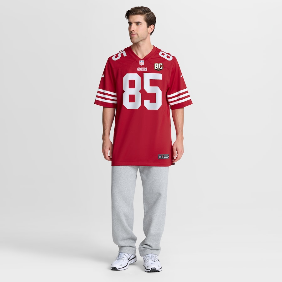 George Kittle San Francisco 49ers Nike 80th Anniversary Game Jersey - Scarlet thumbnail 3