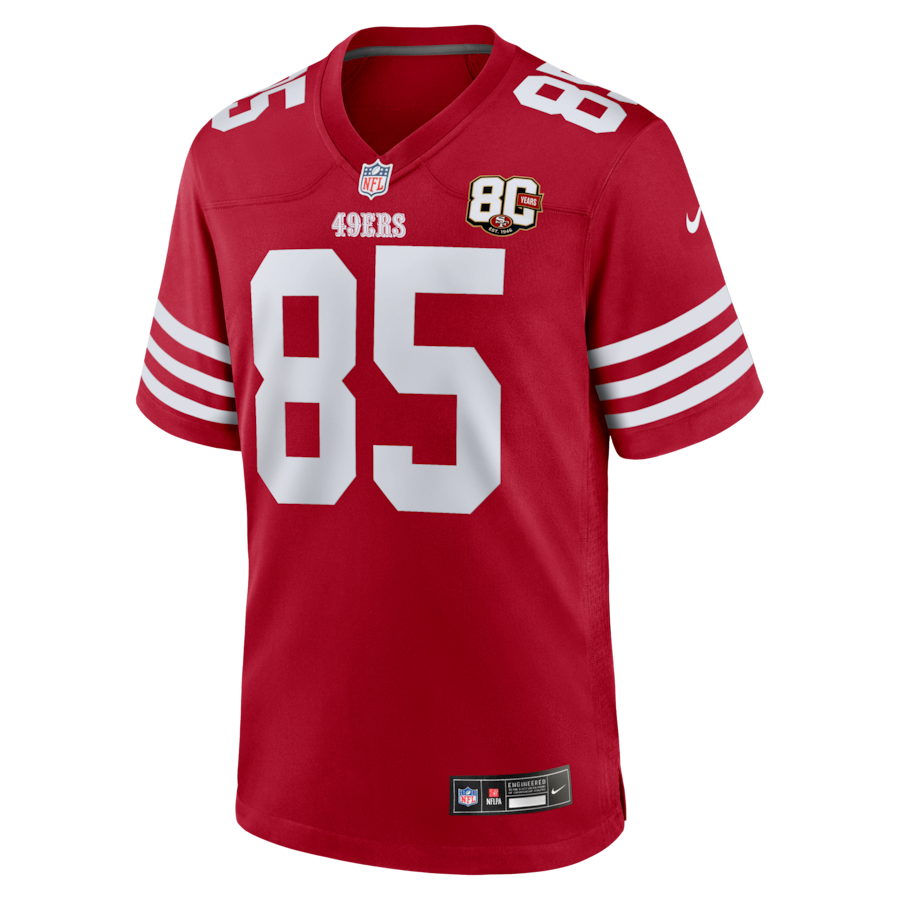 George Kittle San Francisco 49ers Nike 80th Anniversary Game Jersey - Scarlet thumbnail 7