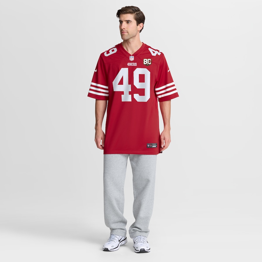 The Faithful San Francisco 49ers Nike 80th Anniversary Game Jersey - Scarlet thumbnail 5