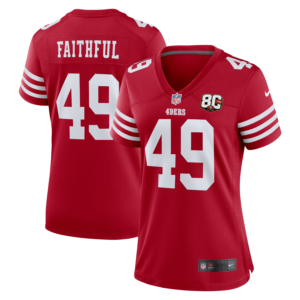 The Faithful San Francisco 49ers Nike Women's 80th Anniversary Game Jersey - Scarlet