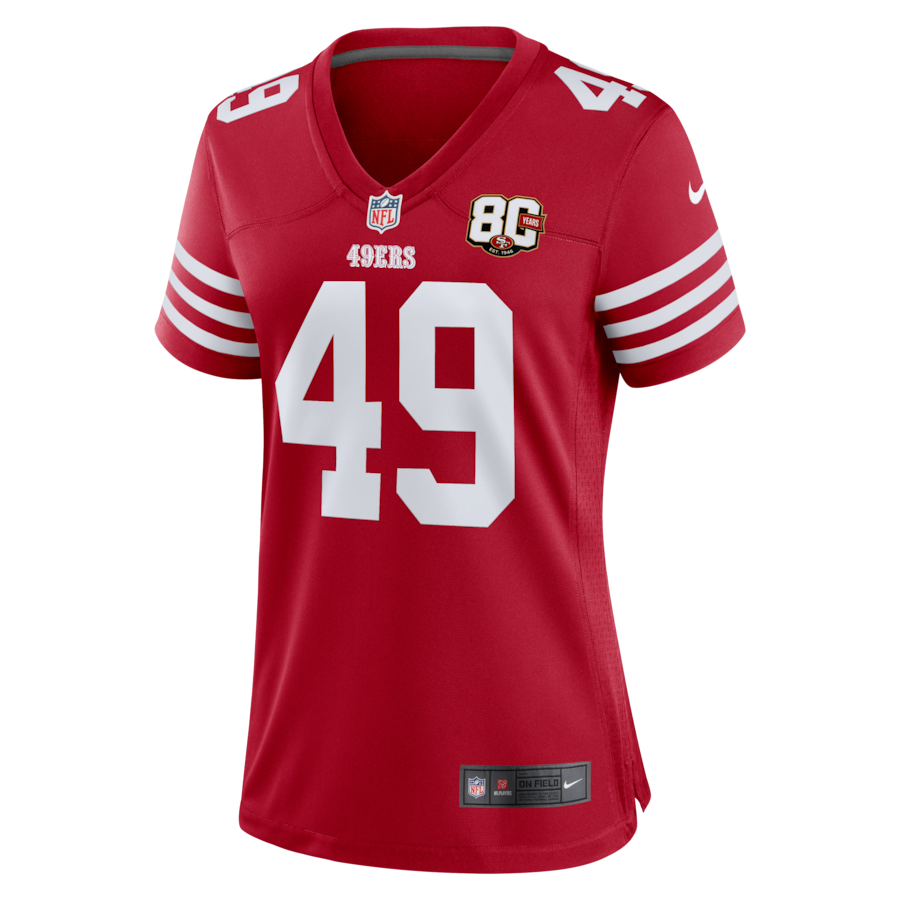 The Faithful San Francisco 49ers Nike Women's 80th Anniversary Game Jersey - Scarlet thumbnail 3
