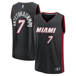 Giannis Antetokounmpo Miami Heat Fanatics Youth Fast Break Replica Jersey - Black - Icon Edition