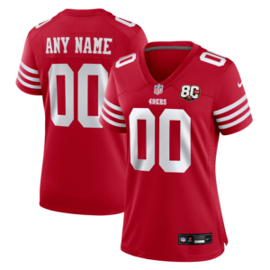 San Francisco 49ers Nike Women's 80th Anniversary Custom Game Jersey - Scarlet