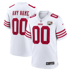 San Francisco 49ers Nike 80th Anniversary Custom Game Jersey - White