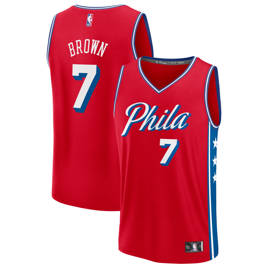 Jaylen Brown Philadelphia 76ers Fanatics Fast Break Jersey - Statement Edition - Red thumbnail 1