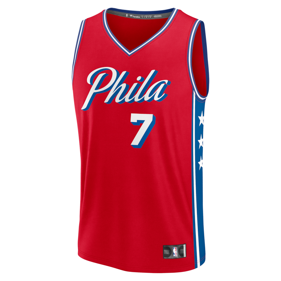 Jaylen Brown Philadelphia 76ers Fanatics Fast Break Jersey - Statement Edition - Red thumbnail 3