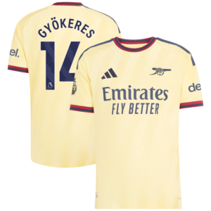 Viktor Gyökeres Arsenal adidas 2026/27 Third On-Field Authentic Jersey - Yellow
