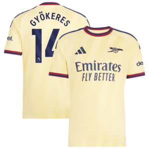 Viktor Gyökeres Arsenal adidas 2026/27 Third Replica Jersey - Yellow
