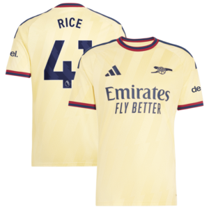 Declan Rice Arsenal adidas 2026/27 Third Replica Jersey - Yellow